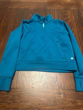 Avia Girls Medium 7-8 Teal Quarter-Zip Athletic Pullover Activewear